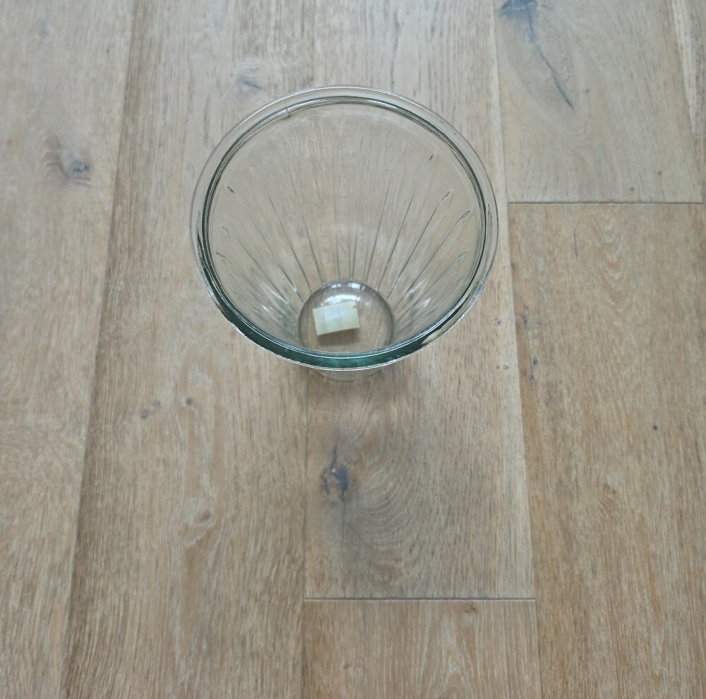 Clear Ribbed Glass Large Vase - Picture 2 of 3
